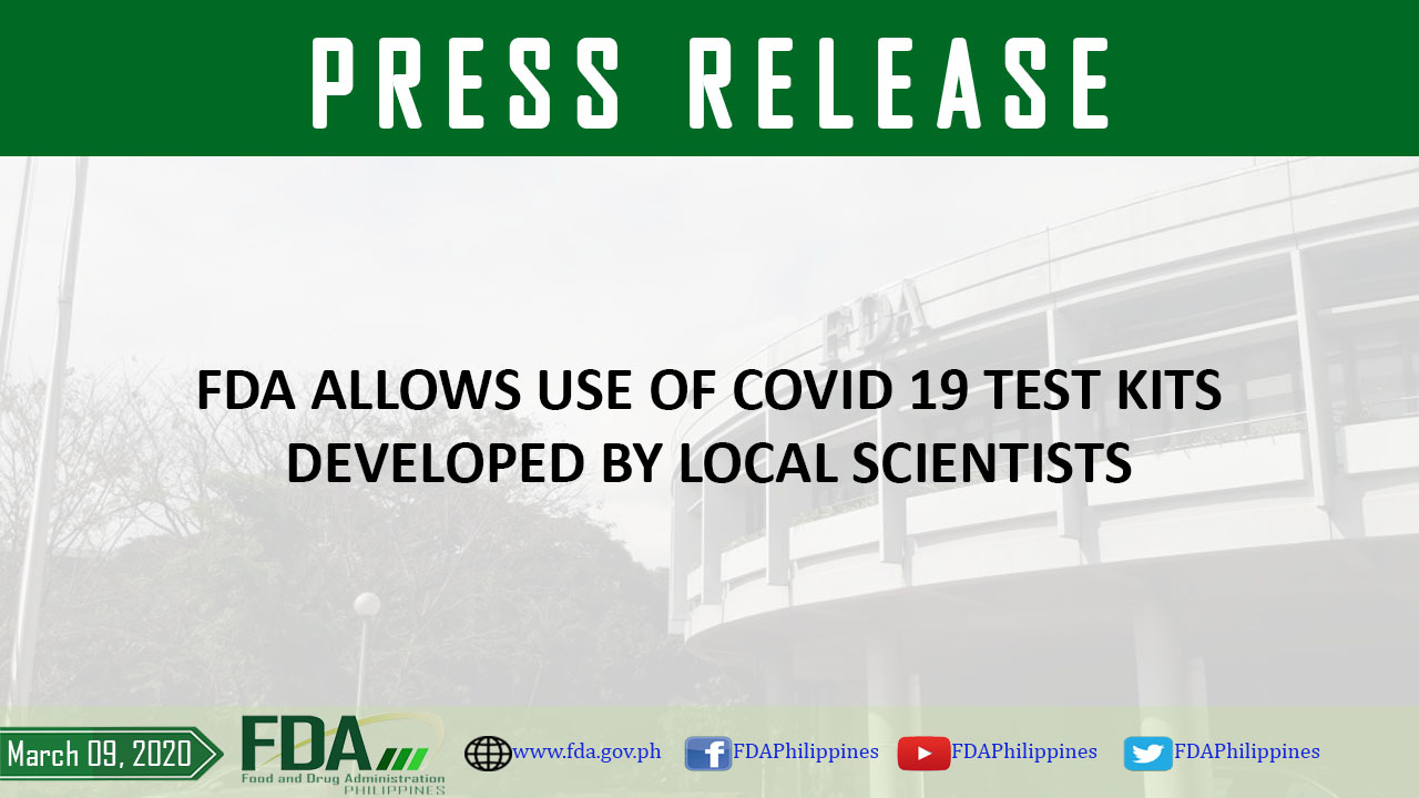 fda allows use of covid 19 test kits developed by local scientists